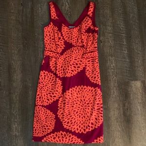 Boden pink/orange floral sheath dress
